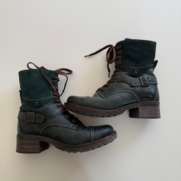 TAOS-Crave Combat Boot-Green Suede and Leather-7-7.5- EU 38 - Picture 2 of 16